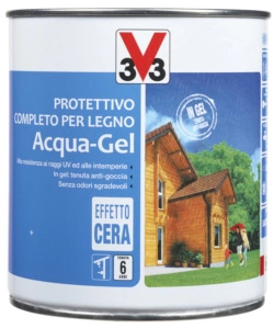 PROTETTIVO COMPLETO PER LEGNO ACQUA-GEL, COLORE NOCE MEDIO - LITRI 0,75